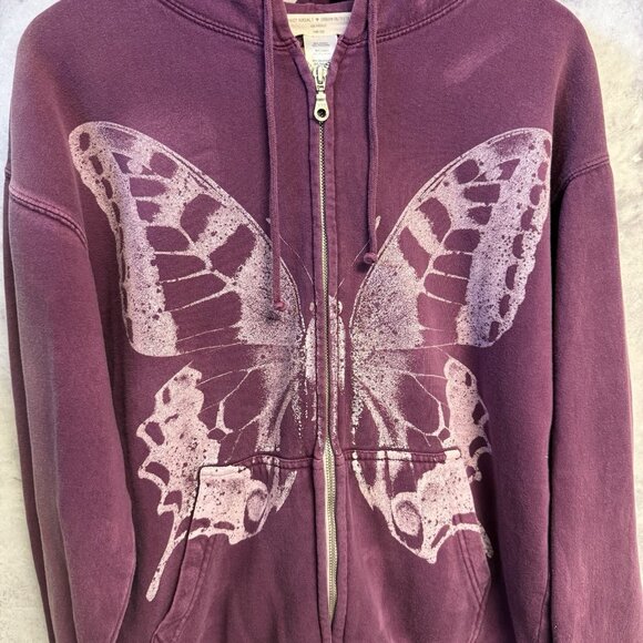 Project Social T Urban Outfitters Butterfly Hoodie Sweatshirt Womens One Size - Picture 3 of 14